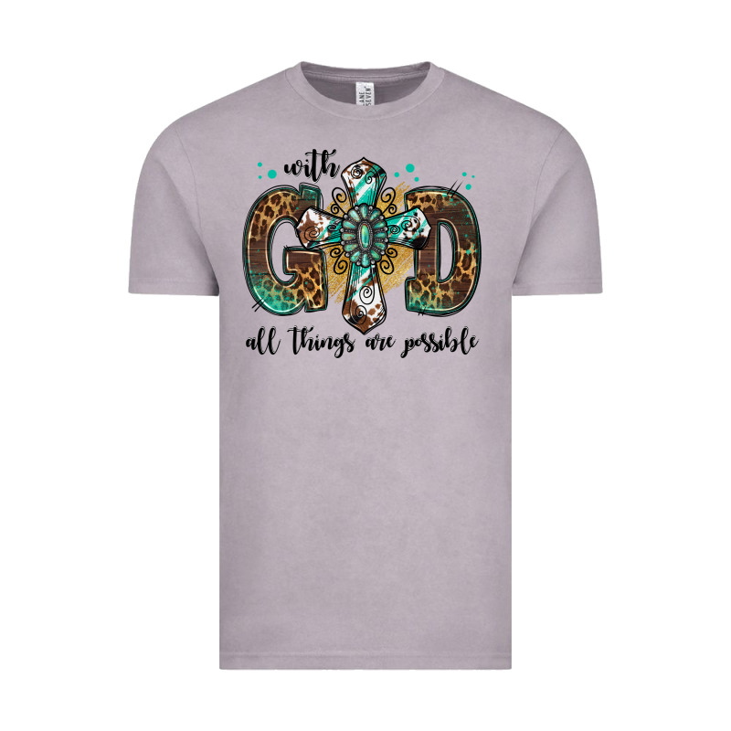 With God All Things Are Possible Gemstone Cross Vintage Tee by Jasminsmagicworld | Teevron