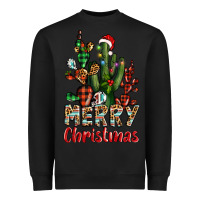 Black merry christmas cactus western Heavyweight Sweatshirt - BarkalooDesign