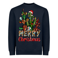 Navy merry christmas cactus western Heavyweight Sweatshirt - BarkalooDesign