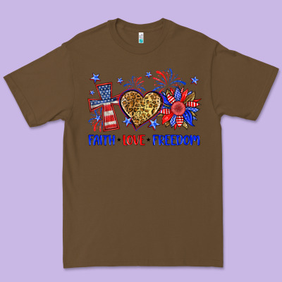 Faith Love Freedom Premium Tee Designed By Neo Western