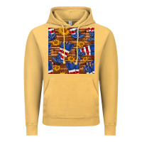 Vintage Mustard america western boots and sunflower seamless pattern Vintage Hoodie - BundleAndBundleShop