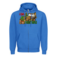 True Royal I Dig Christmas Backhoe Loader Zipper Hoodie - BundleAndBundleShop