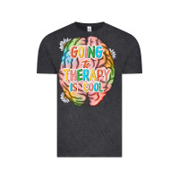 Vintage Black going to therapy is cool Vintage Tee - NancyCooperArtShop