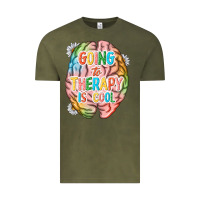Vintage Olive going to therapy is cool Vintage Tee - NancyCooperArtShop