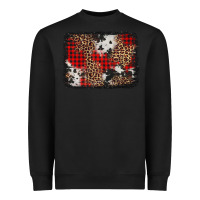 Black distressed cowhide leopard christmas background Heavyweight Sweatshirt - Jasminsmagicworld