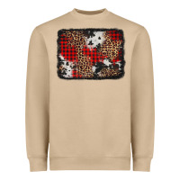 Mushroom distressed cowhide leopard christmas background Heavyweight Sweatshirt - Jasminsmagicworld