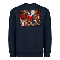 Navy distressed cowhide leopard christmas background Heavyweight Sweatshirt - Jasminsmagicworld