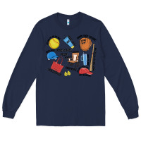 Navy softball mom Long Sleeve Tee - MaliasSmallBusiness