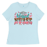Baby Blue blessed nurse Ladies Tee - texasbilliewilder