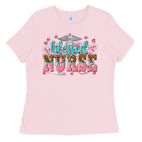 Bubblegum Pink blessed nurse Ladies Tee - texasbilliewilder