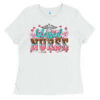 White blessed nurse Ladies Tee - texasbilliewilder
