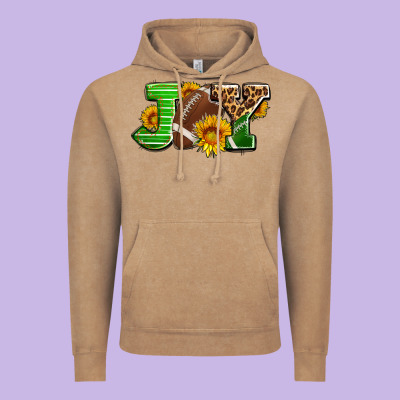 Joy With Football Ball And Sunflower Ado Vintage Hoodie Designed By Adodesignshop
