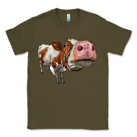 Army Green cute simmental cow Classic Tee - LillyAllenDesigns
