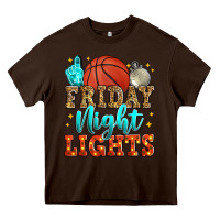 Chocolate Brown friday night lights basketball Heavy Core Tee - Zillion Design Studio