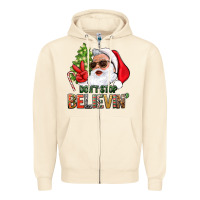 Sandshell Don't Stop Believing Santa Zipper Hoodie - BundleAndBundleShop