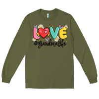 Army Green love grandma life Long Sleeve Tee - MaliasSmallBusiness