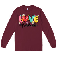 Burgundy love grandma life Long Sleeve Tee - MaliasSmallBusiness