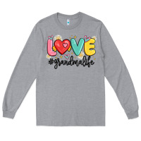 Heather Grey love grandma life Long Sleeve Tee - MaliasSmallBusiness