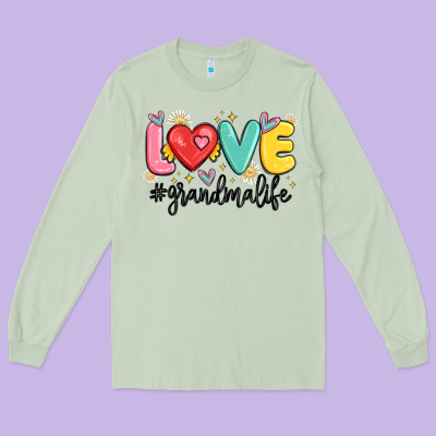 Love Grandma Life Long Sleeve Tee Designed By Maliassmallbusiness