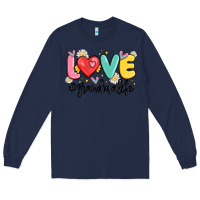 Navy love grandma life Long Sleeve Tee - MaliasSmallBusiness