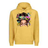 Antique Gold 90s messy bun Premium Hoodie - texasbilliewilder