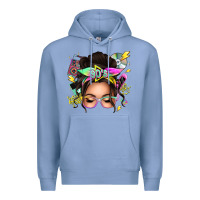 Colony Blue 90s messy bun Premium Hoodie - texasbilliewilder