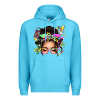 Ocean Blue 90s messy bun Premium Hoodie - texasbilliewilder