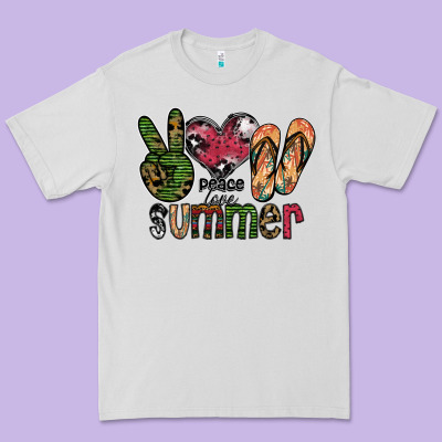 Peace Love Summer Premium Tee Designed By Sublimationcraftshop