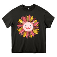 Asphalt pig sunflower Heavy Core Tee - RanaPortraitStore