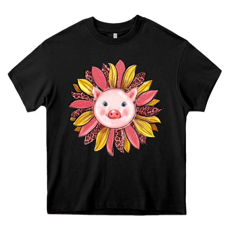 Pig Sunflower Heavy Core Tee by RanaPortraitStore | Teevron