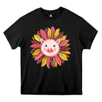 Black pig sunflower Heavy Core Tee - RanaPortraitStore