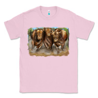 Bubblegum Pink 3 red angus bulls Classic Tee - LillyAllenDesigns