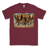 Burgundy 3 red angus bulls Classic Tee - LillyAllenDesigns