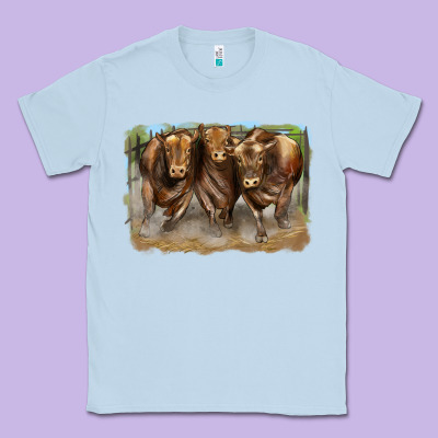 3 Red Angus Bulls Classic Tee Designed By Lillyallendesigns