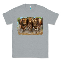 Heather Grey 3 red angus bulls Classic Tee - LillyAllenDesigns