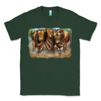Sports Green 3 red angus bulls Classic Tee - LillyAllenDesigns