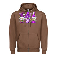 Chestnut Purple Winter Gnomies Zipper Hoodie - BundleAndBundleShop
