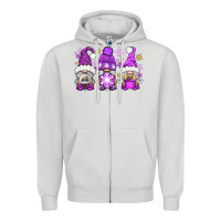 Dove Grey Purple Winter Gnomies Zipper Hoodie - BundleAndBundleShop