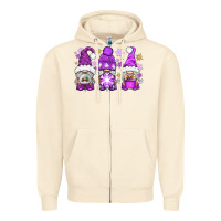 Sandshell Purple Winter Gnomies Zipper Hoodie - BundleAndBundleShop