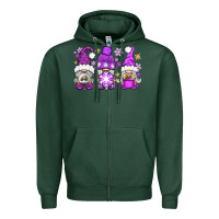 Sports Green Purple Winter Gnomies Zipper Hoodie - BundleAndBundleShop