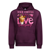 Mauve Wine iced coffee is my love language Urban Hoodie - OliviaCreatesArt
