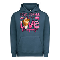 Pigment Midnight Navy iced coffee is my love language Urban Hoodie - OliviaCreatesArt