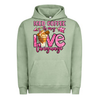 Pigment Oil Green iced coffee is my love language Urban Hoodie - OliviaCreatesArt