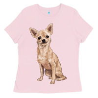 Bubblegum Pink chihuahua Ladies Tee - RanaPortraitStore