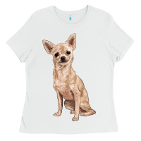 White chihuahua Ladies Tee - RanaPortraitStore