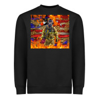 Black Western Firefighter With American Heavyweight Sweatshirt - LillyAllenDesigns