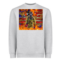Heather Grey Western Firefighter With American Heavyweight Sweatshirt - LillyAllenDesigns