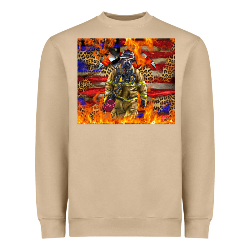 Western Firefighter With American Heavyweight Sweatshirt by LillyAllenDesigns | Teevron