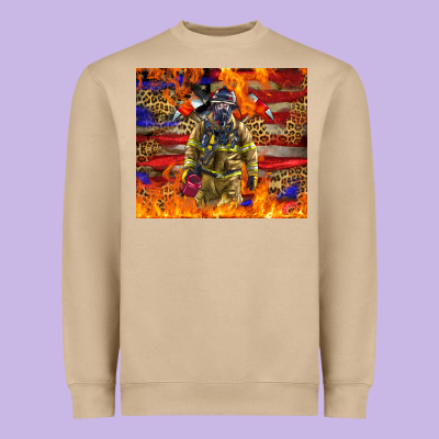 Western Firefighter With American Heavyweight Sweatshirt Designed By Lillyallendesigns