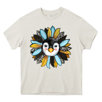 Cream penguin sunflower Heavy Core Tee - RanaPortraitStore